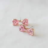 Gold Marie Bow earrings, Bow Jewellery, Bow Earrings, Ribbon Earrings, Pink Jewelry