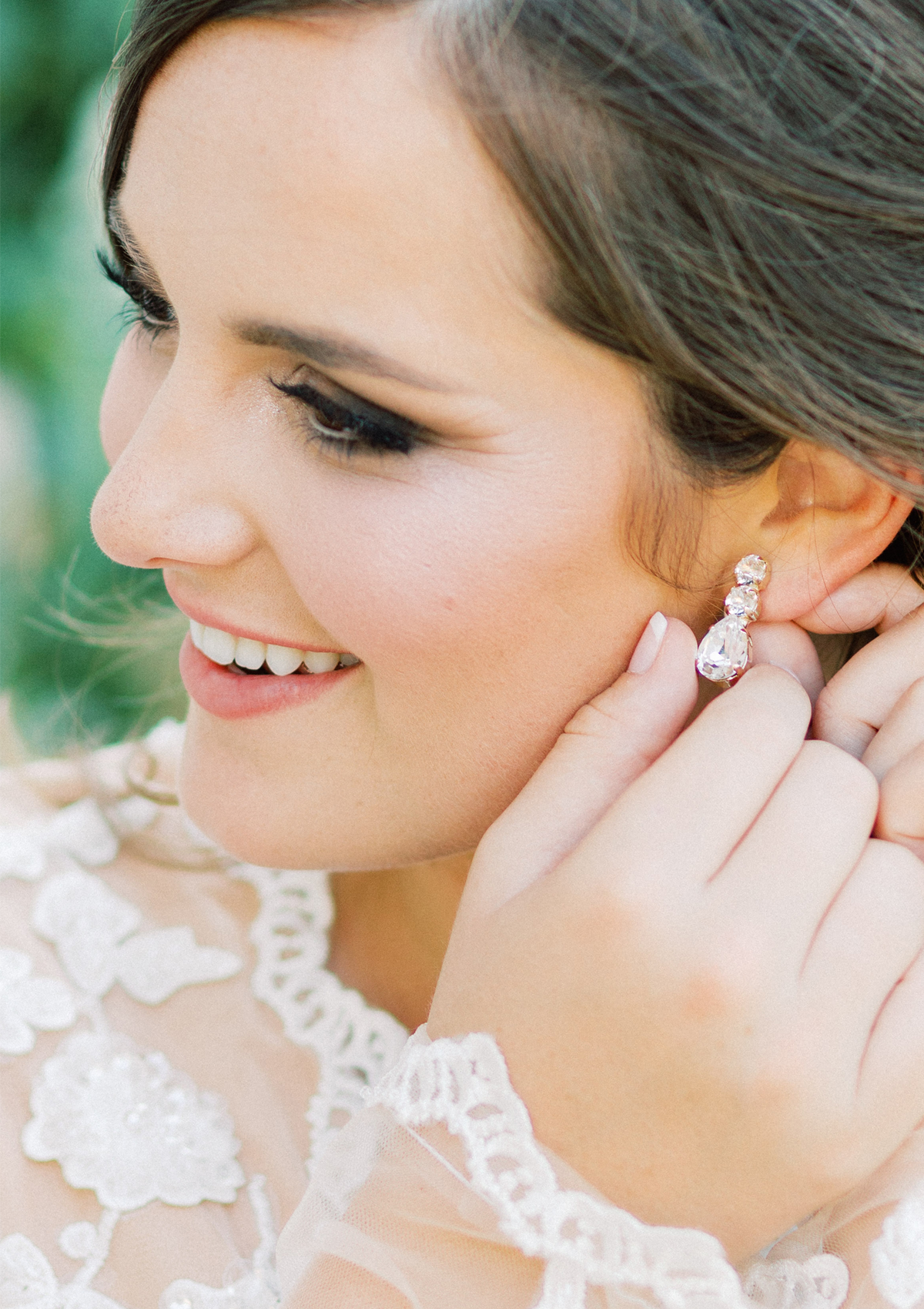Brianna earrings perfect for the big day or everyday, jewelry designed and made by Sarah Gauci in Malta. 24K gold plated or silver plated.
