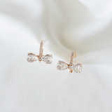 Marie Bow earrings, jewelry designed and made by Sarah Gauci in Malta. Rose Gold Plating.