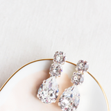 Brianna earrings perfect for the big day or everyday, jewelry designed and made by Sarah Gauci in Malta. 24K gold plated or silver plated.