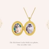 Heirloom Locket Sarah Gauci, Pink Gold Locket, Gold Locket Necklace
