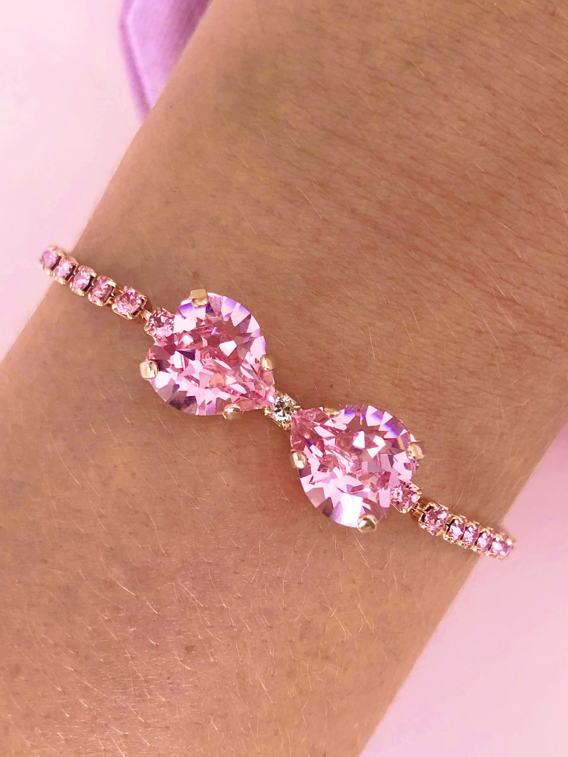 Marie Bow Bracelet, jewelry designed and made by Sarah Gauci in Malta. 16K gold plated or Rose Gold Plated.