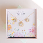 Bridesmaid Jewelry set gold plated earrings and pendant necklace for bridal proposal gift malta