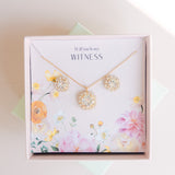 Bridesmaid Jewelry set gold plated earrings and pendant necklace for bridal proposal gift malta