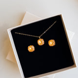 Showgirl Orange Earrings and Necklace set inspired by Taylor Swift