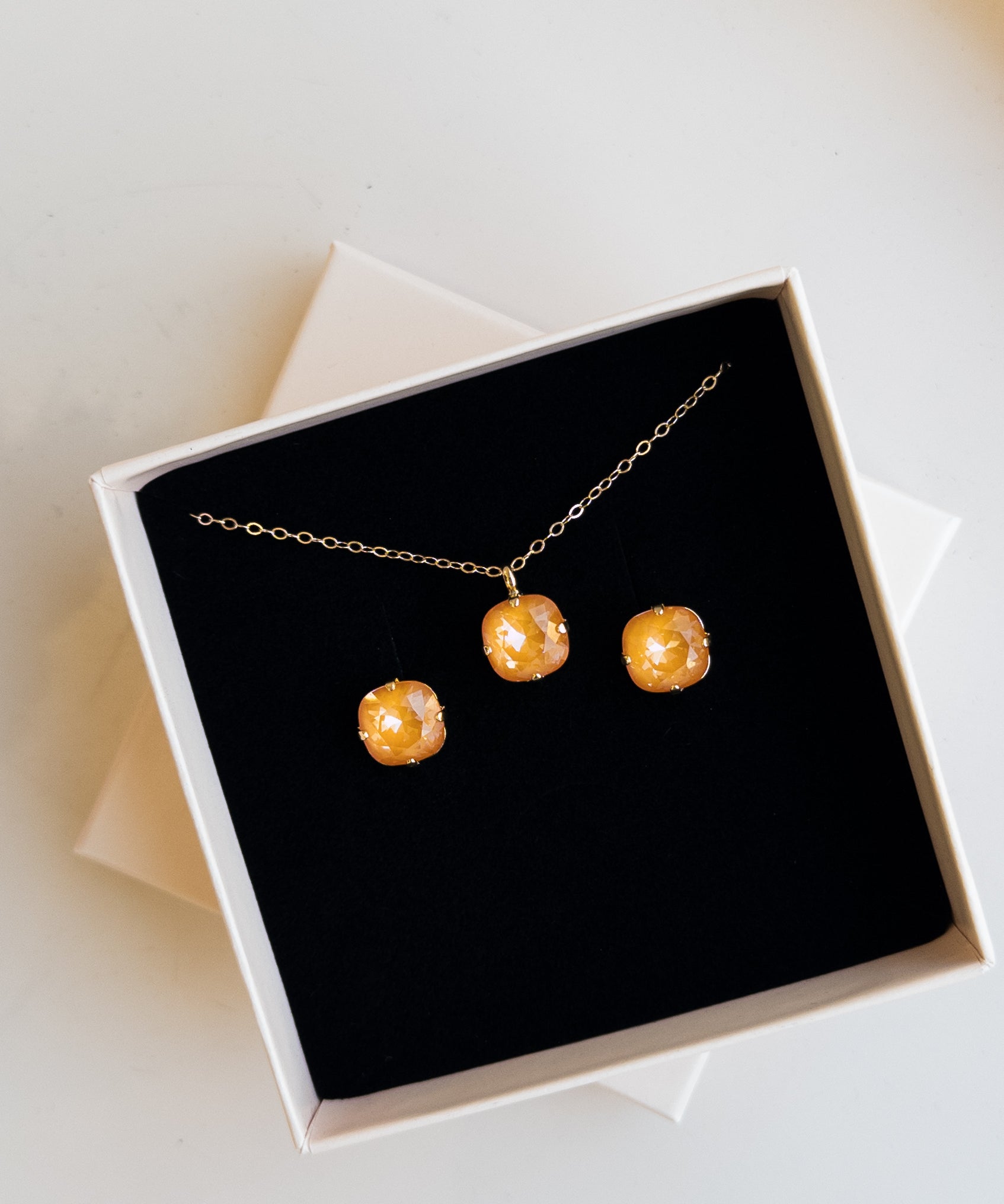 Showgirl Orange Earrings and Necklace set inspired by Taylor Swift