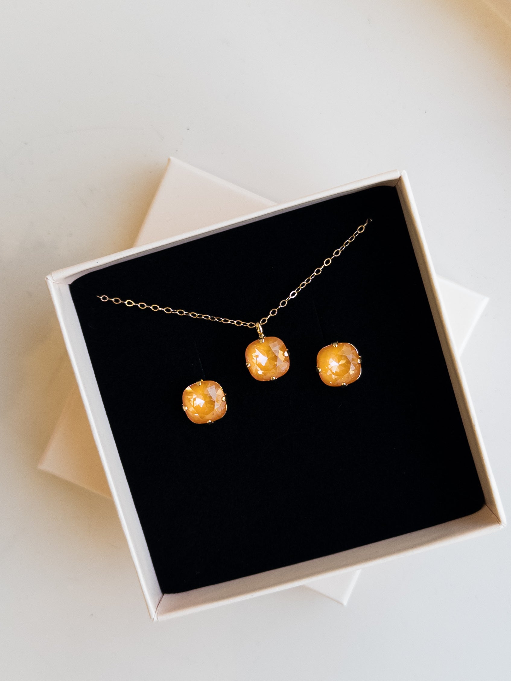 Showgirl Orange Earrings and Necklace set inspired by Taylor Swift