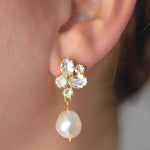 Crystal Pearl Occassion Earrings Malta