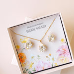 Jewelry set with 'Thank you for being my Bridesmaid' card in a decorative box.