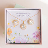 Bridesmaid Jewelry Bridesmaid Earrings Jewelry Set Gold Plated Jewelry Stud Earrings and Necklace