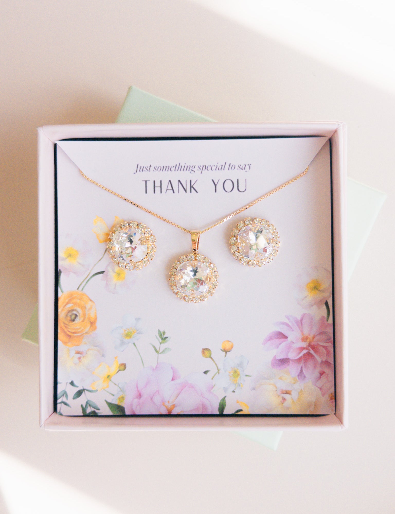 Bridesmaid Jewelry Bridesmaid Earrings Jewelry Set Gold Plated Jewelry Stud Earrings and Necklace