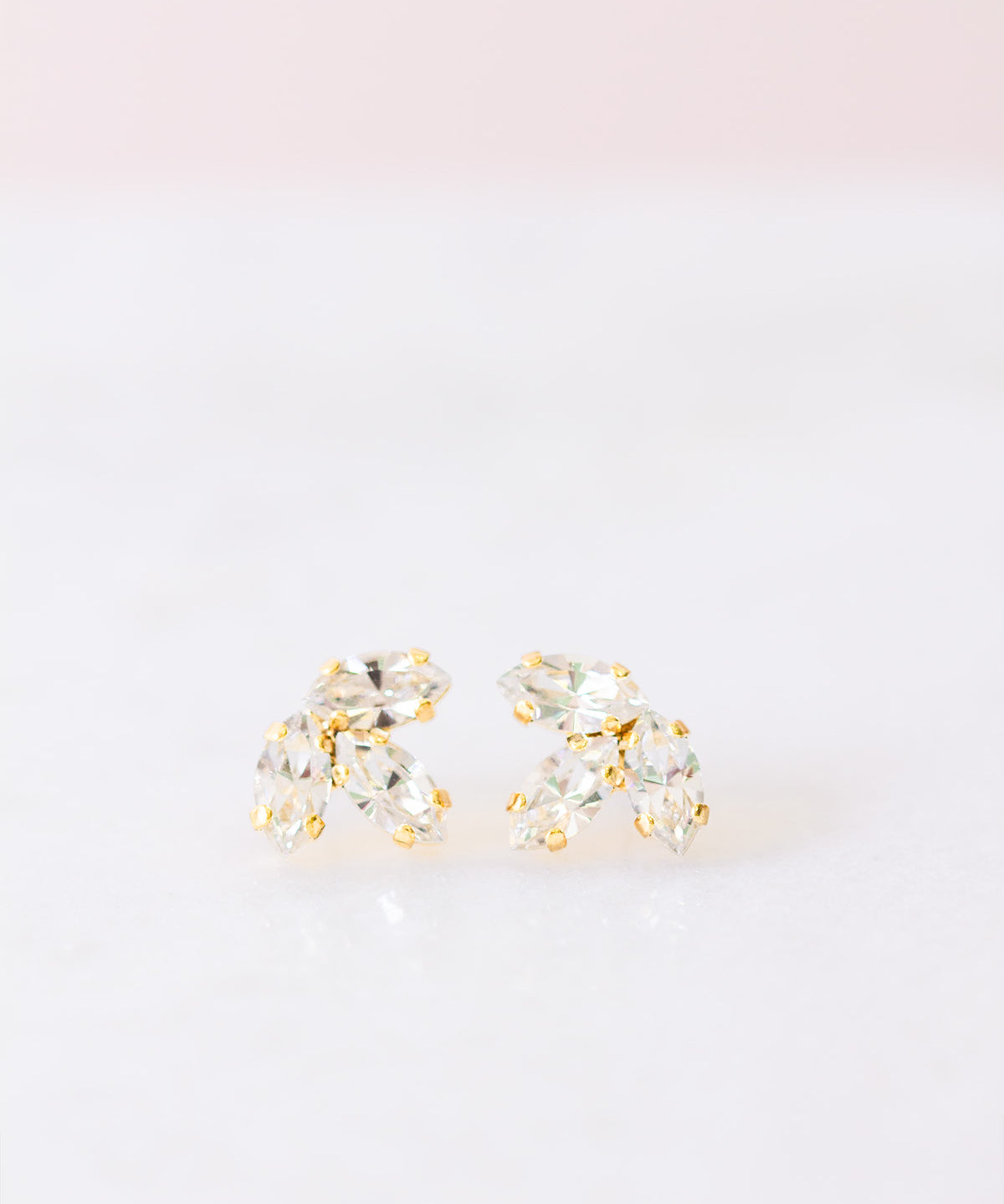 The Ruby Earrings - crystal and gold statement bridal studs