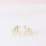 The Ruby Earrings - crystal and gold statement bridal studs
