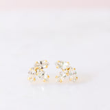 The Ruby Earrings - crystal and gold statement bridal studs