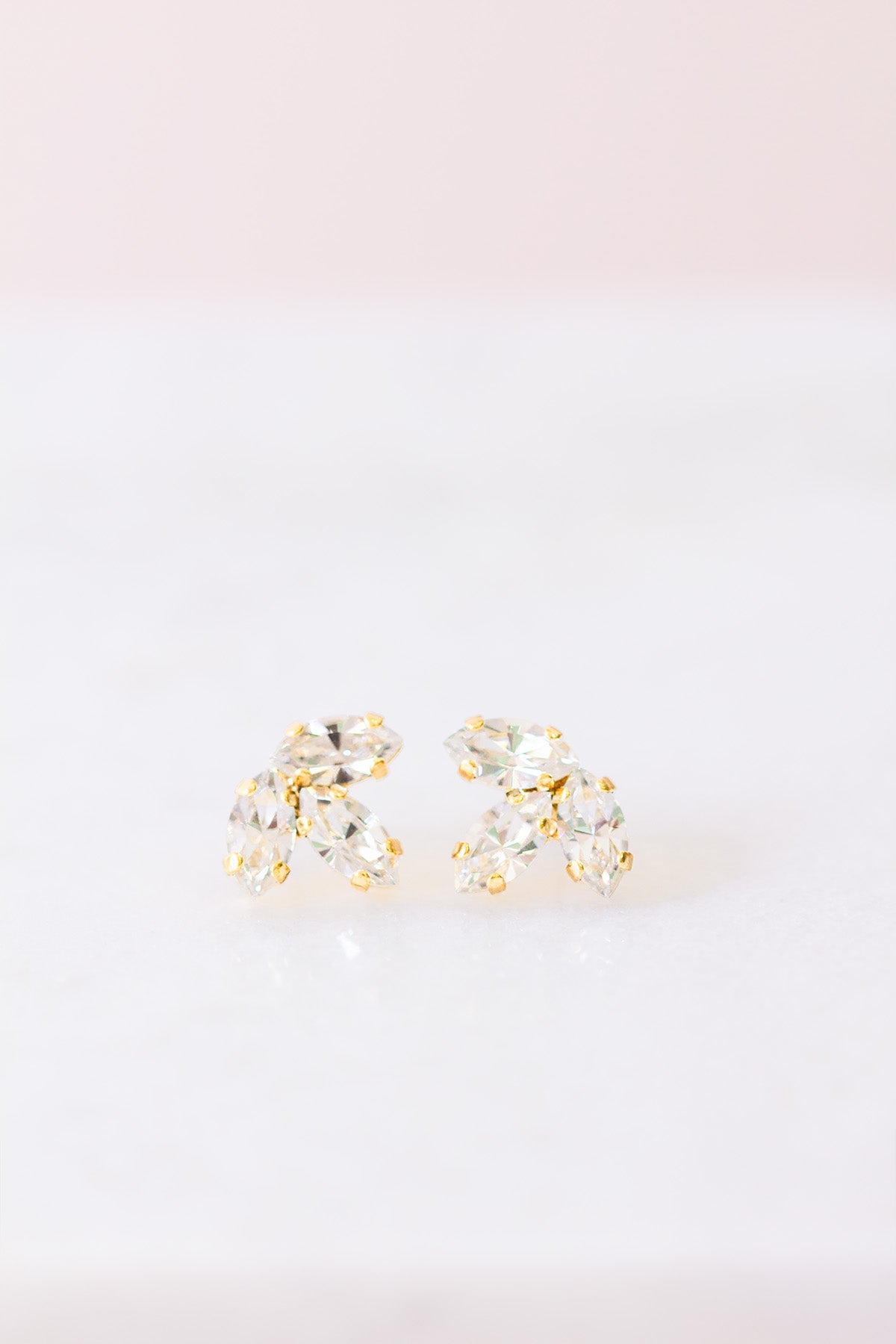 The Ruby Earrings - crystal and gold statement bridal studs