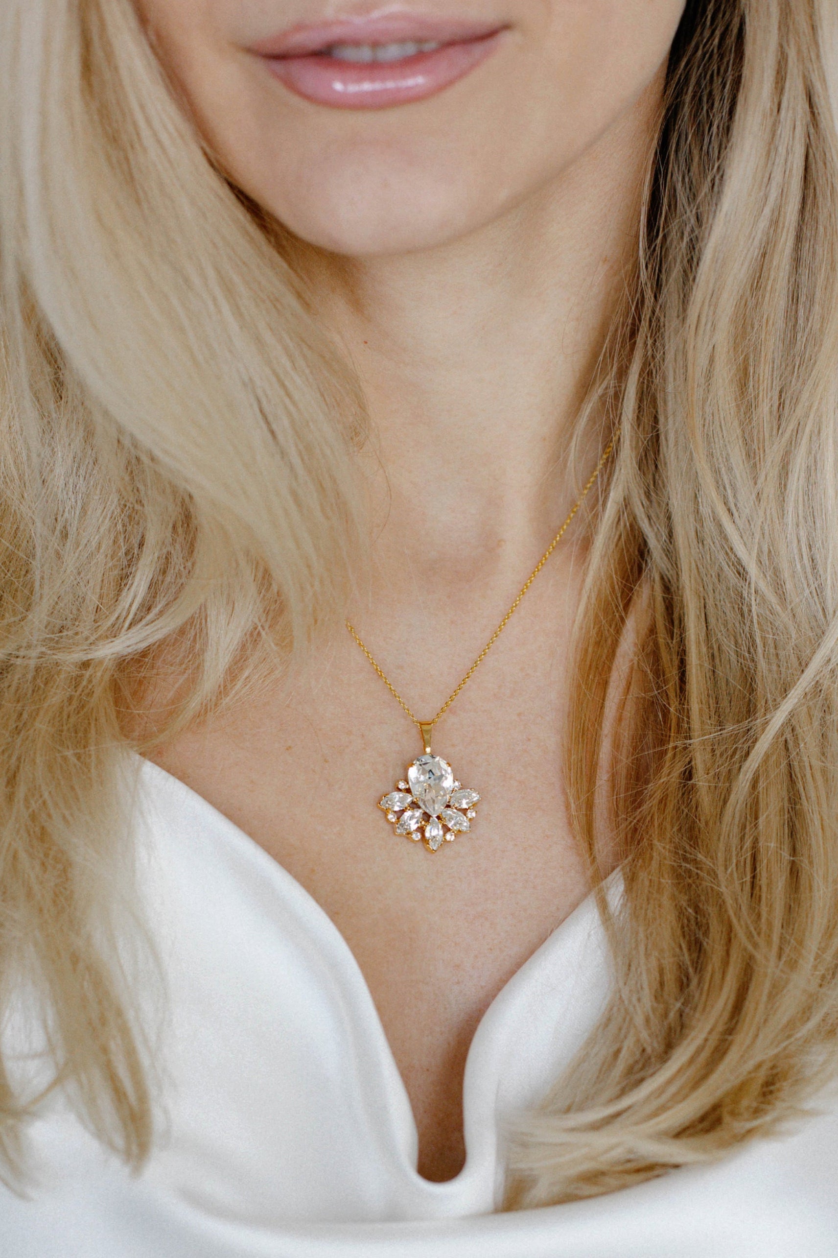 Pendant Necklace Crystal Necklace Wedding Jewelry 