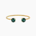 Emerald Green Bangle with Emerald Green Swarovski Crystals in Gold Plating