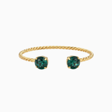 Emerald Green Bangle with Emerald Green Swarovski Crystals in Gold Plating