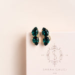 Emerald Crystal Stud Earrings for Women