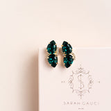 Emerald Crystal Stud Earrings for Women