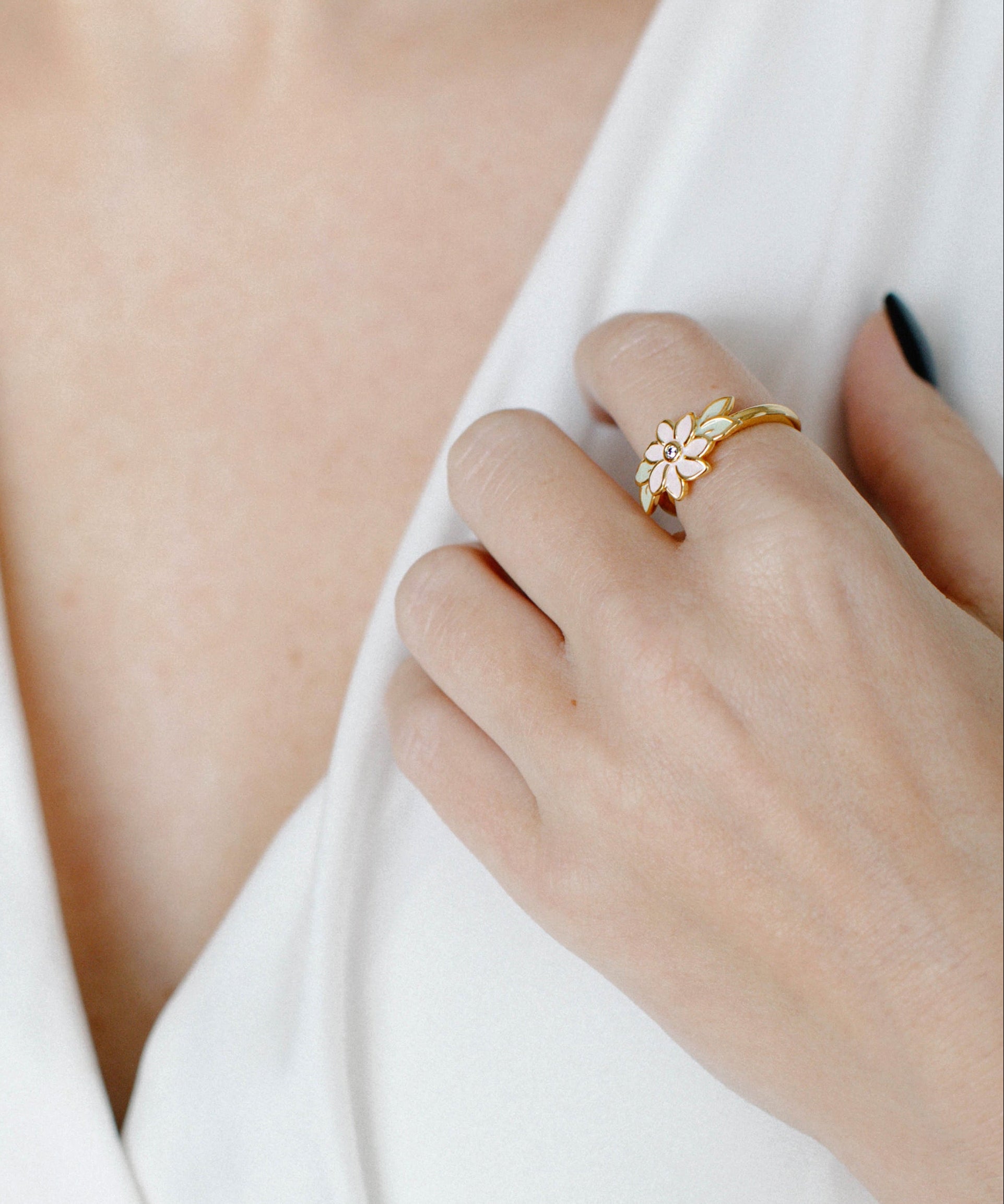 Floral Ring Adjustable Floral Ring Pink adjustable ring cherry blossom ring