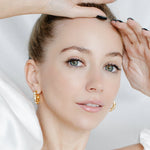 Blush Pink Gold Plated Medium Hoop Earrings Jewelry Malta