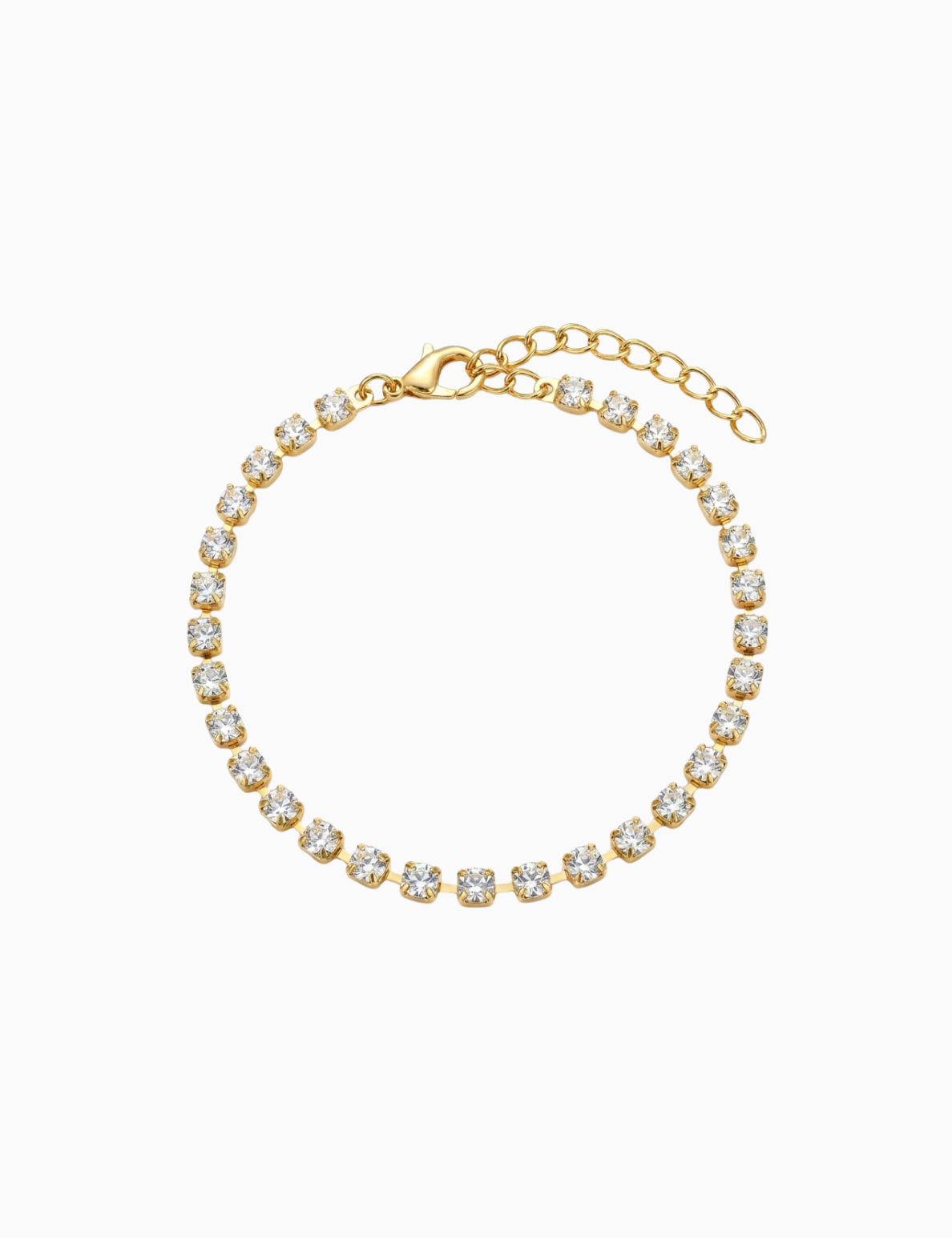 Gold Plated Tennis Bracelet with Swarovski Crystals
