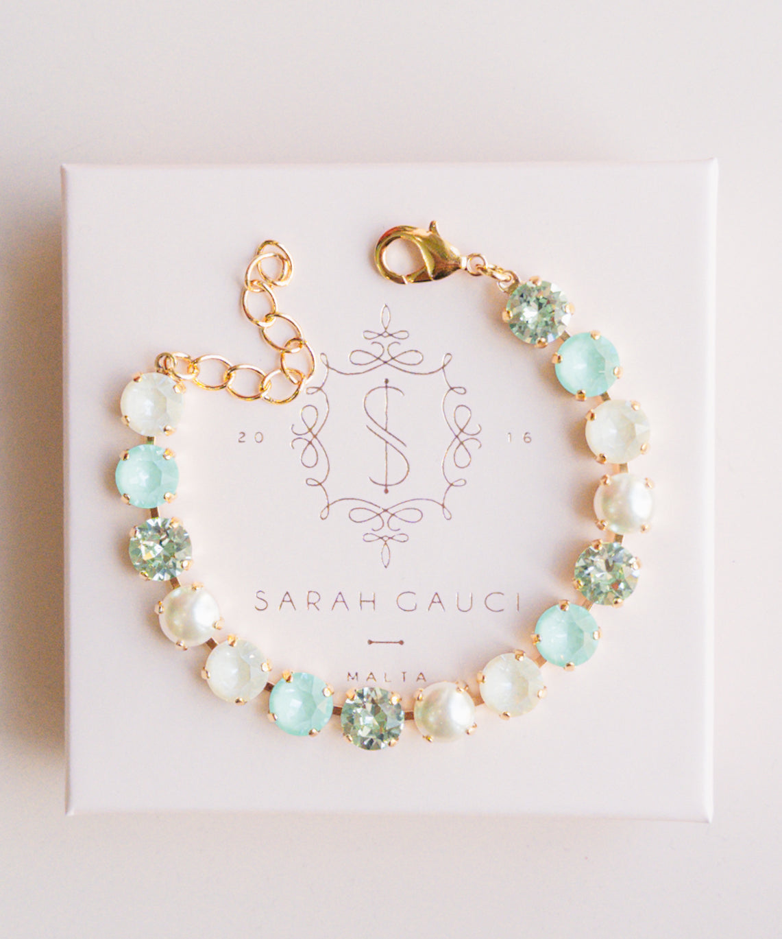 Christmas Gift for her Gold Plated Bracelet by Sarah Gauci Malta Pearl Bracelet Malta