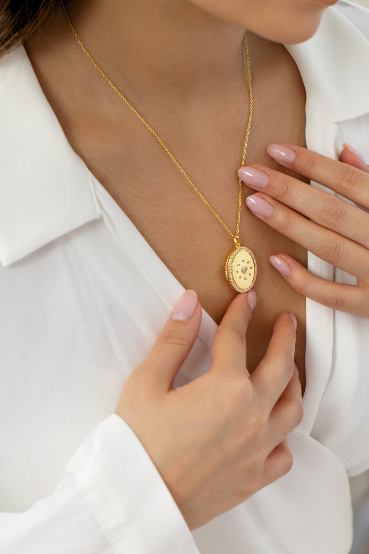 Gold Plated Locket Necklace Pink Heart Locket Necklace By Sarah Gauci