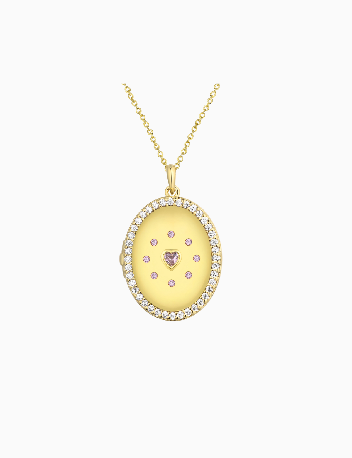 Gold Plated Locket Necklace Pink Heart Locket Necklace By Sarah Gauci