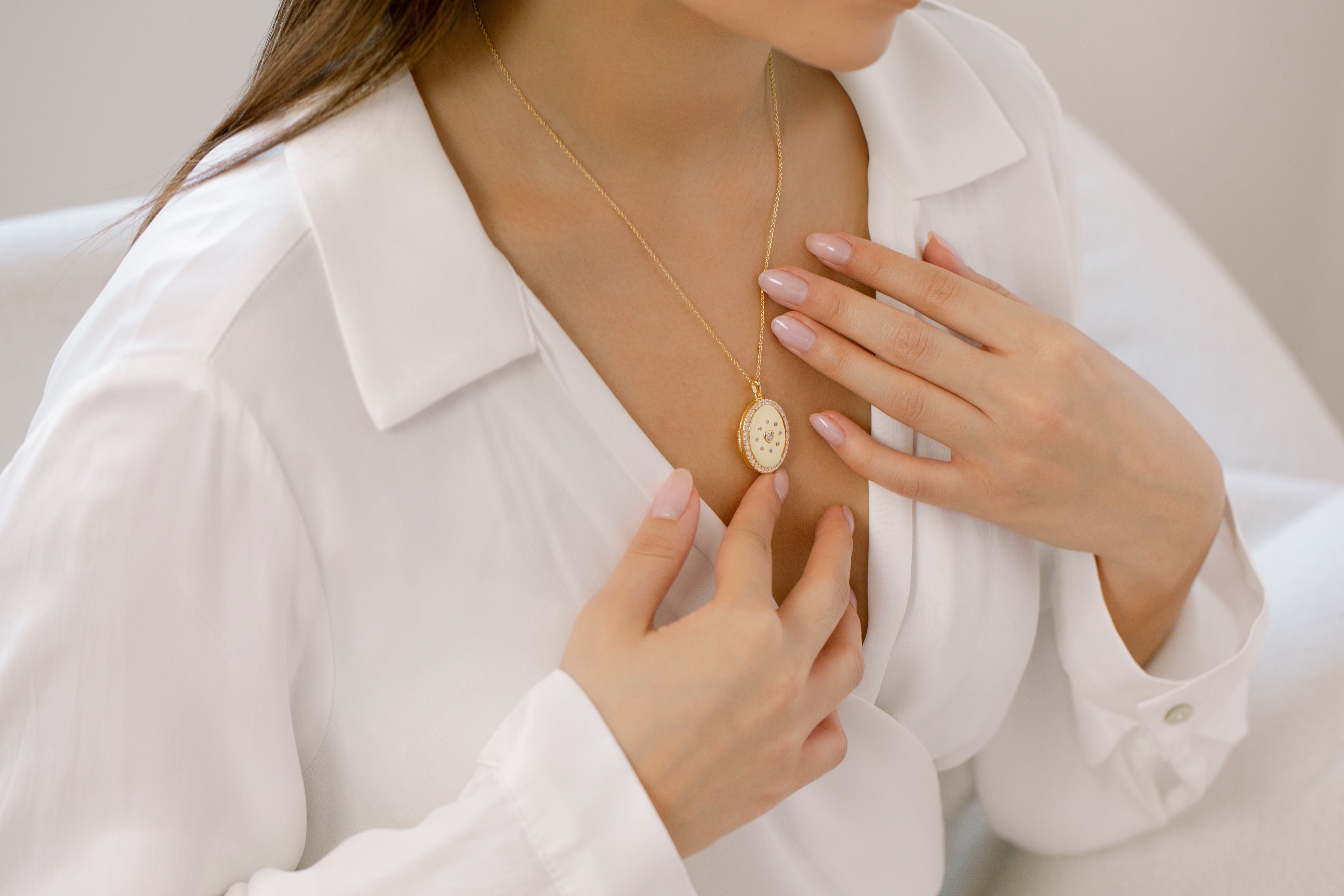 Photo Locket Necklace in Gold Plating by Sarah Gauci Malta