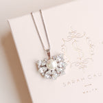 Pearl necklace on a Sarah Gauci branded box