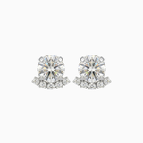 Pair of diamond stud earrings on a white background