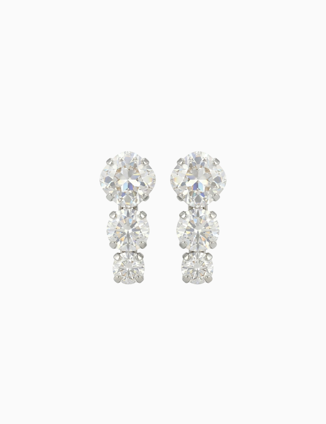 Pair of crystal earrings on a white background