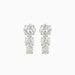Pair of crystal earrings on a white background