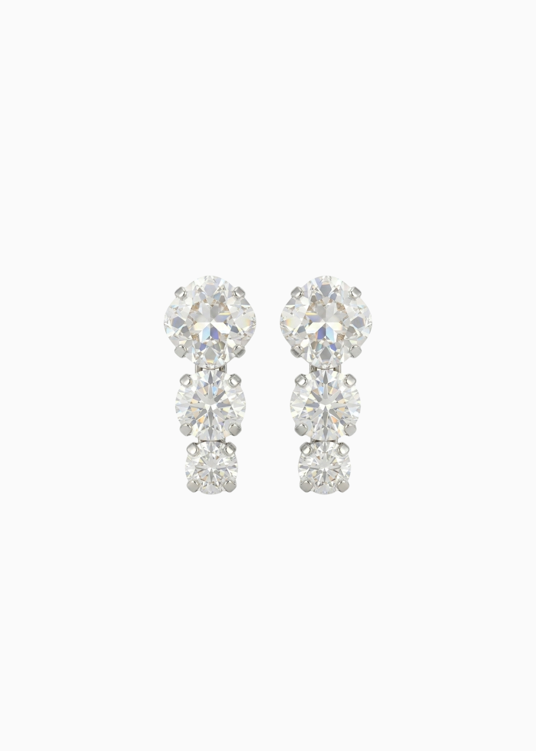 Pair of crystal earrings on a white background
