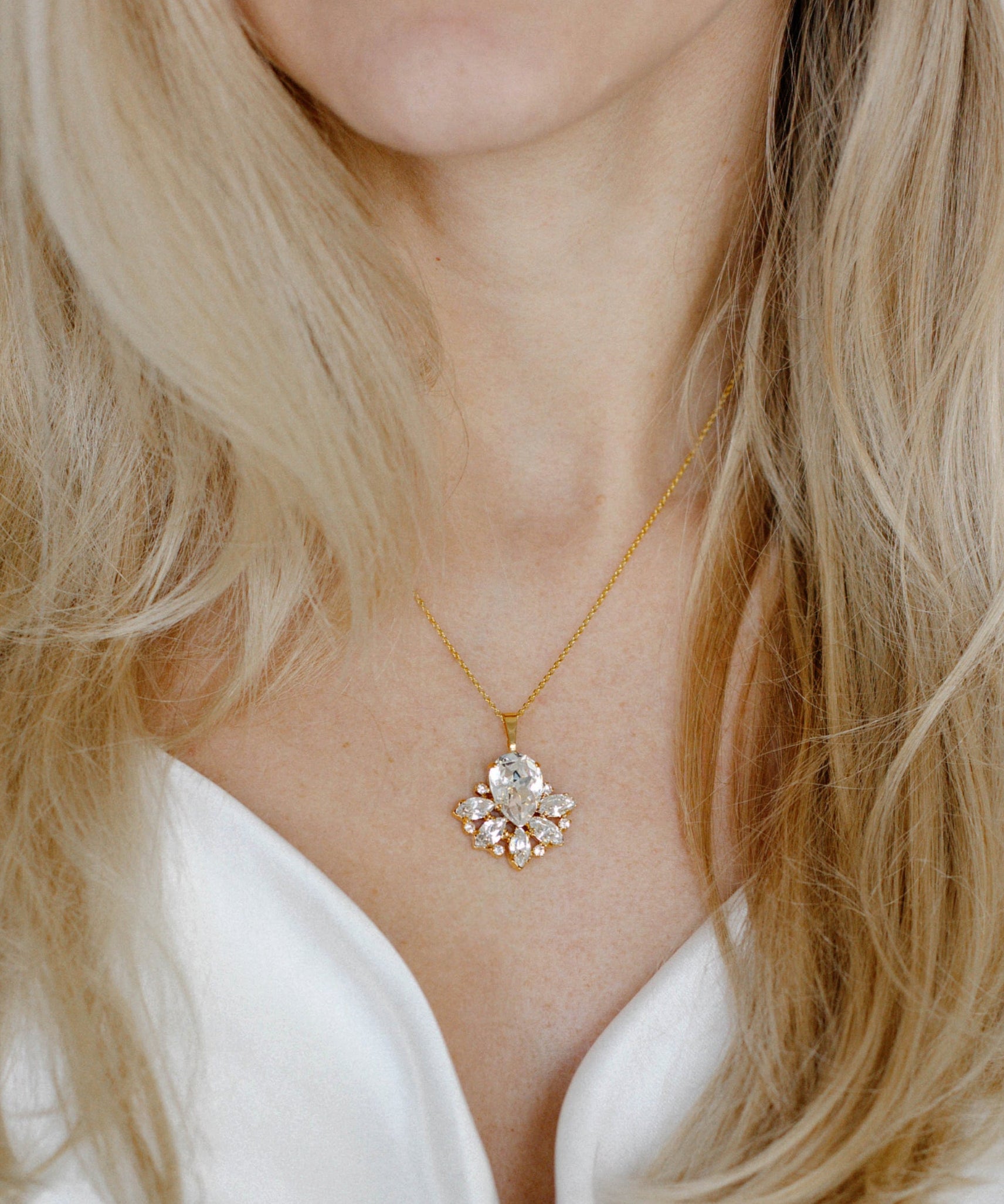 Pendant Necklace Crystal Necklace Wedding Jewelry 