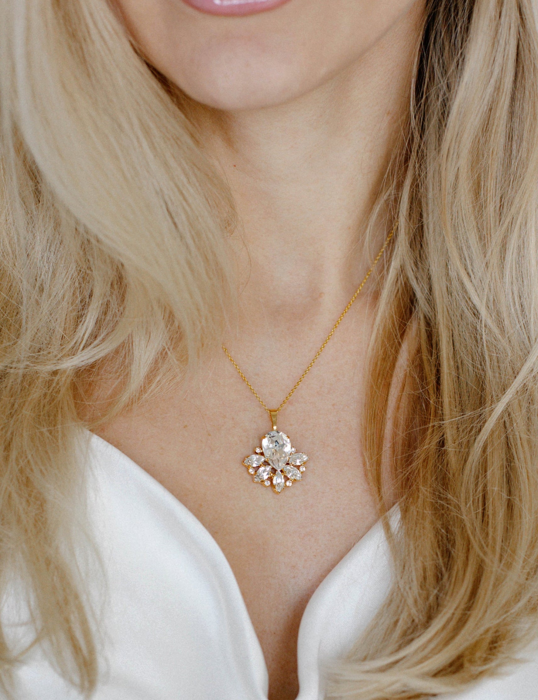 Pendant Necklace Crystal Necklace Wedding Jewelry 