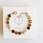 Gold Plated Crystal Bracelet with Brown and Amber Coloured Crystals by Sarah Gauci Malta