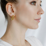 Gold Medium Hoop Womens Earrings Malta
