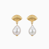 The Scallop Earrings | Freshwater Pearl