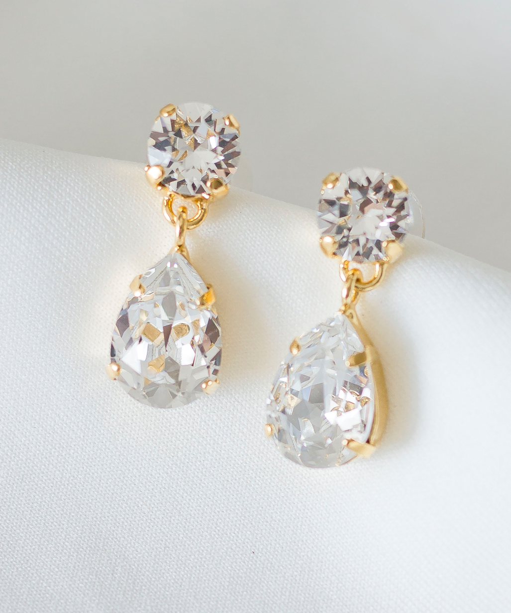 Sara Earrings, jewelry designed and made by Sarah Gauci in Malta. 24K gold plated or silver plated. 