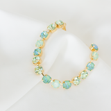 Sparkling Stars Bracelet, jewelry designed and made by Sarah Gauci in Malta. 8mm Crystals. Seafoam Dreams. Gold Plated or Rose Gold.