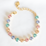 Sparkling Stars Bracelet. 8mm Crystals. Candy Floss. Gold Plated or Rose Gold.