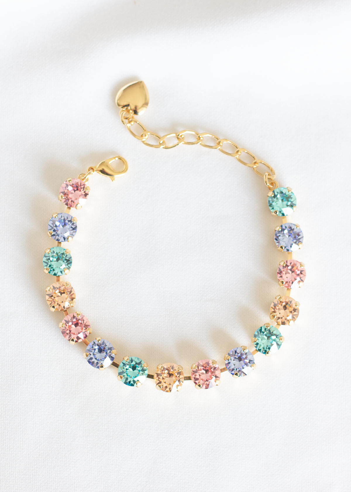 Sparkling Stars Bracelet. 8mm Crystals. Candy Floss. Gold Plated or Rose Gold.