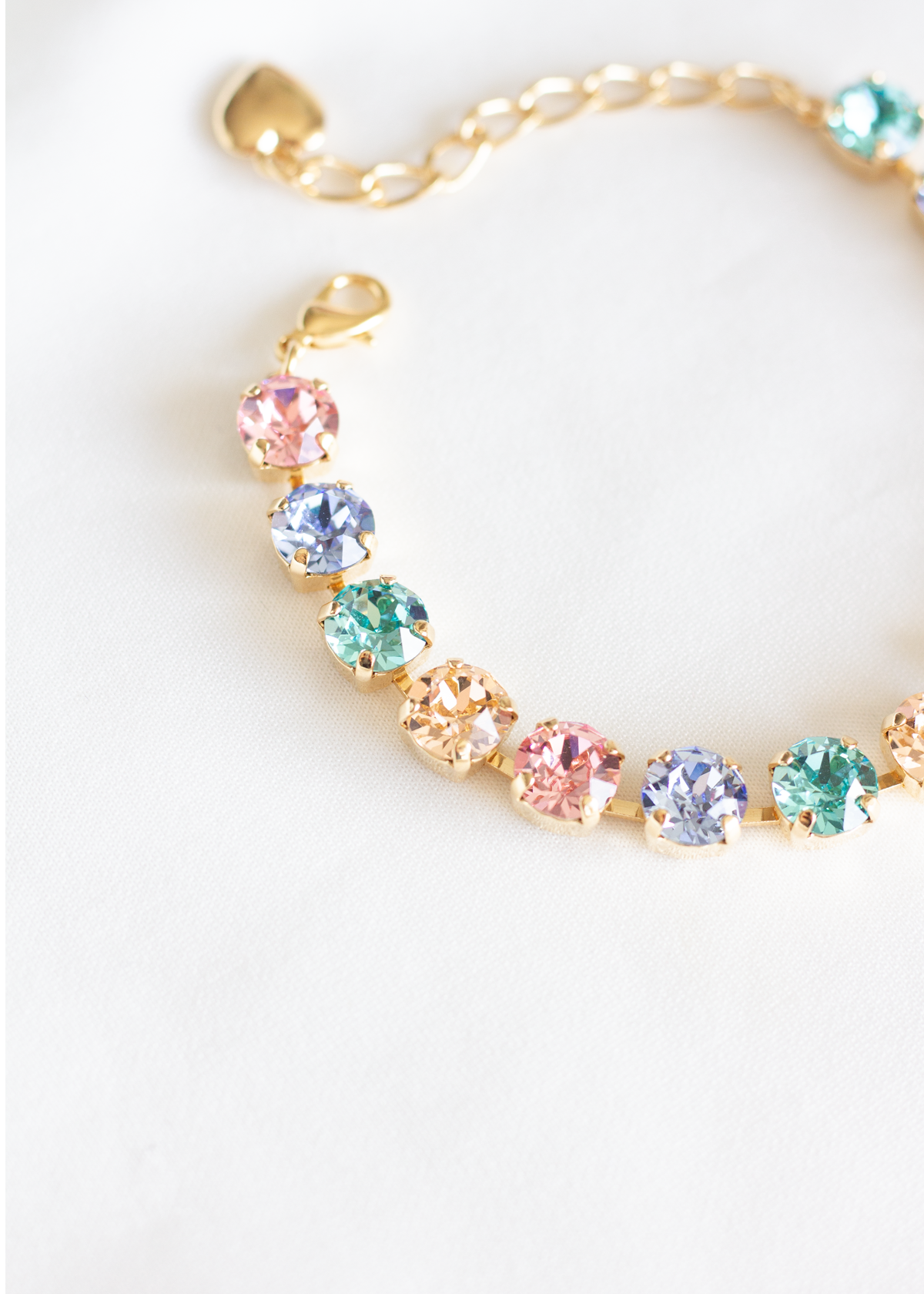 Sparkling Stars Bracelet. 8mm Crystals. Candy Floss. Gold Plated or Rose Gold.