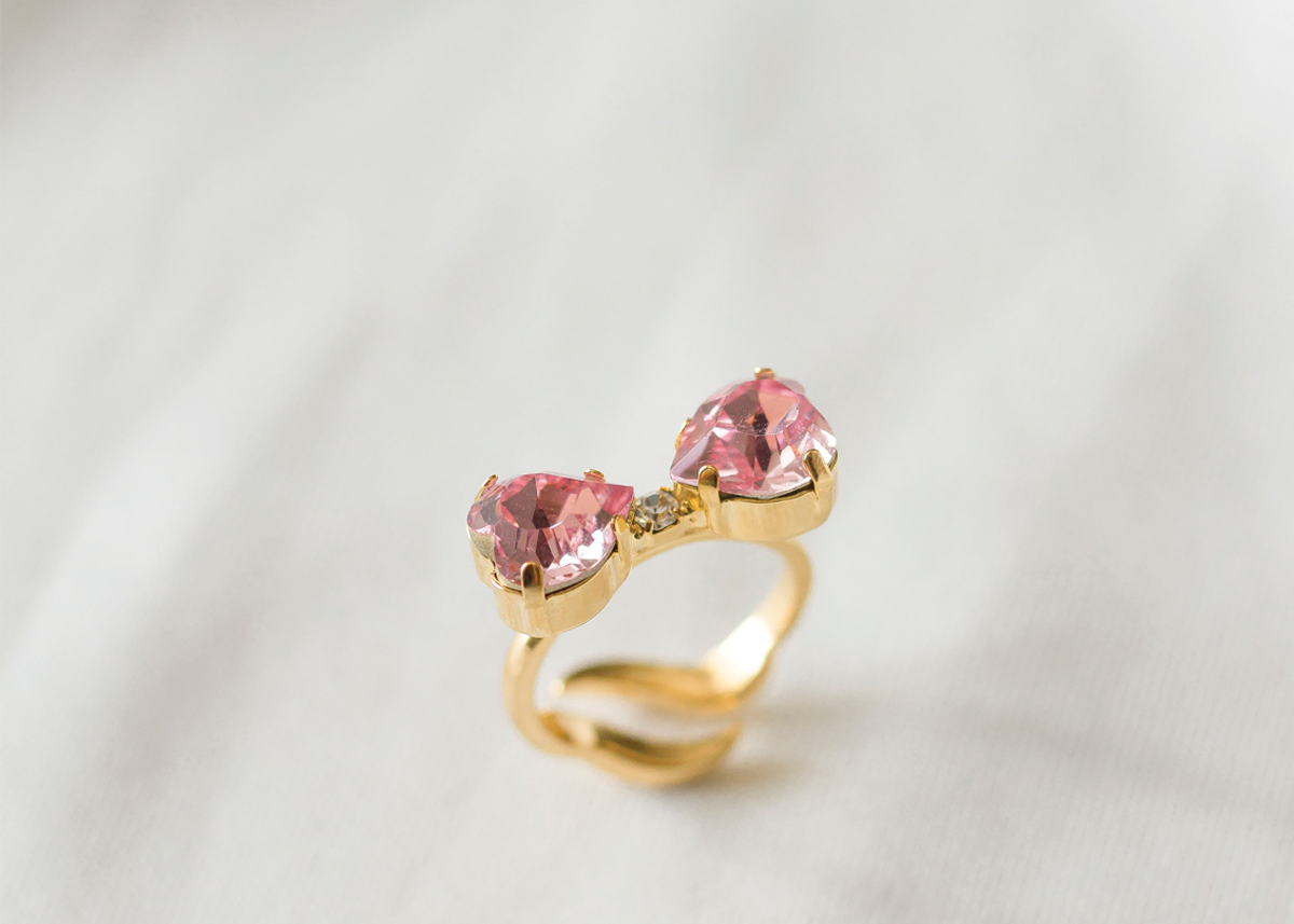 Marie Bow Ring, jewelry designed and made by Sarah Gauci in Malta. 16K gold, Rose Gold or silver plated. 