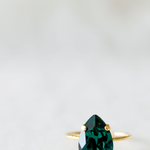Princess Ring in Emerald, jewelry designed and made by Sarah Gauci in Malta. Emerald Crystal Gold or Rose Gold Plated.