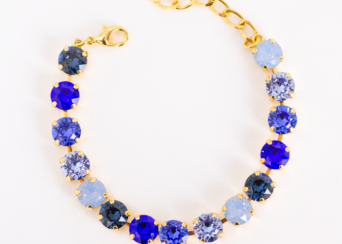 midnight blue sapphire sparkling stars bracelet charm bridesmaid jewelry bridal jewelry handmade jewelry
