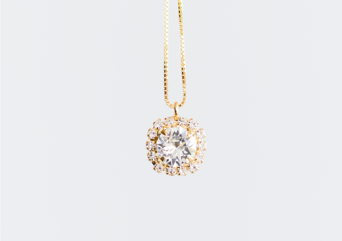 Cassiopeia necklace, jewelry designed and made by Sarah Gauci in Malta. Crystal. 925 Sterling Silver base Chain, 16K Gold, Rose Gold or Silver Plated.
